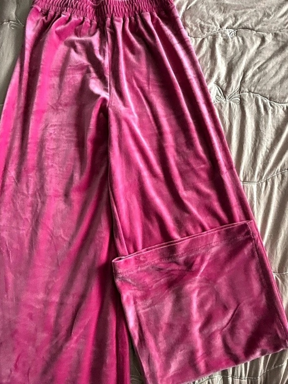 Fashion Nova Pink Velour Track Pants Set Medium